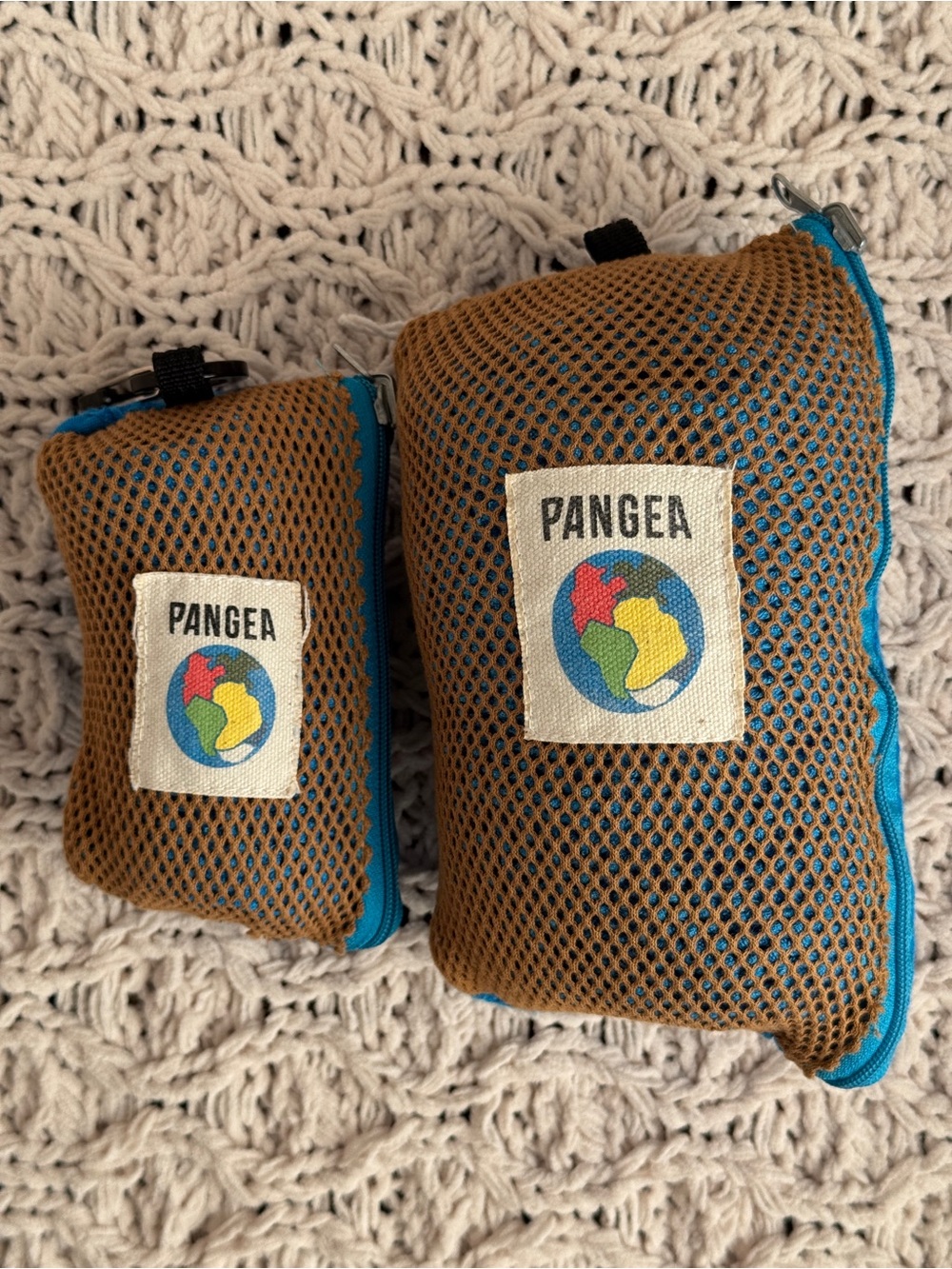 PANGEA Bamboo Travel Towel Set – Blue Quick-Dry Camping Towels (2-Pack)